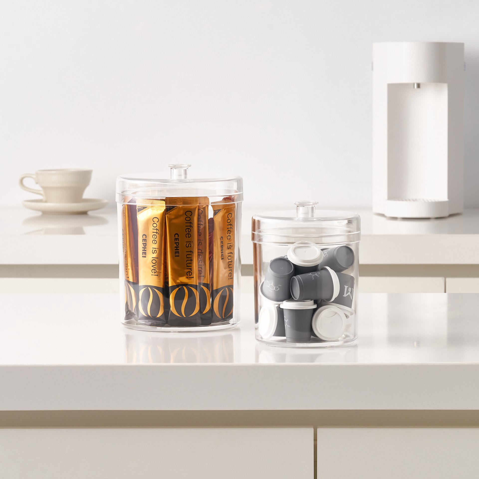 slide 6 of 6, 60oz. Clear Plastic Storage Jar By Simply Tidy, 60 oz