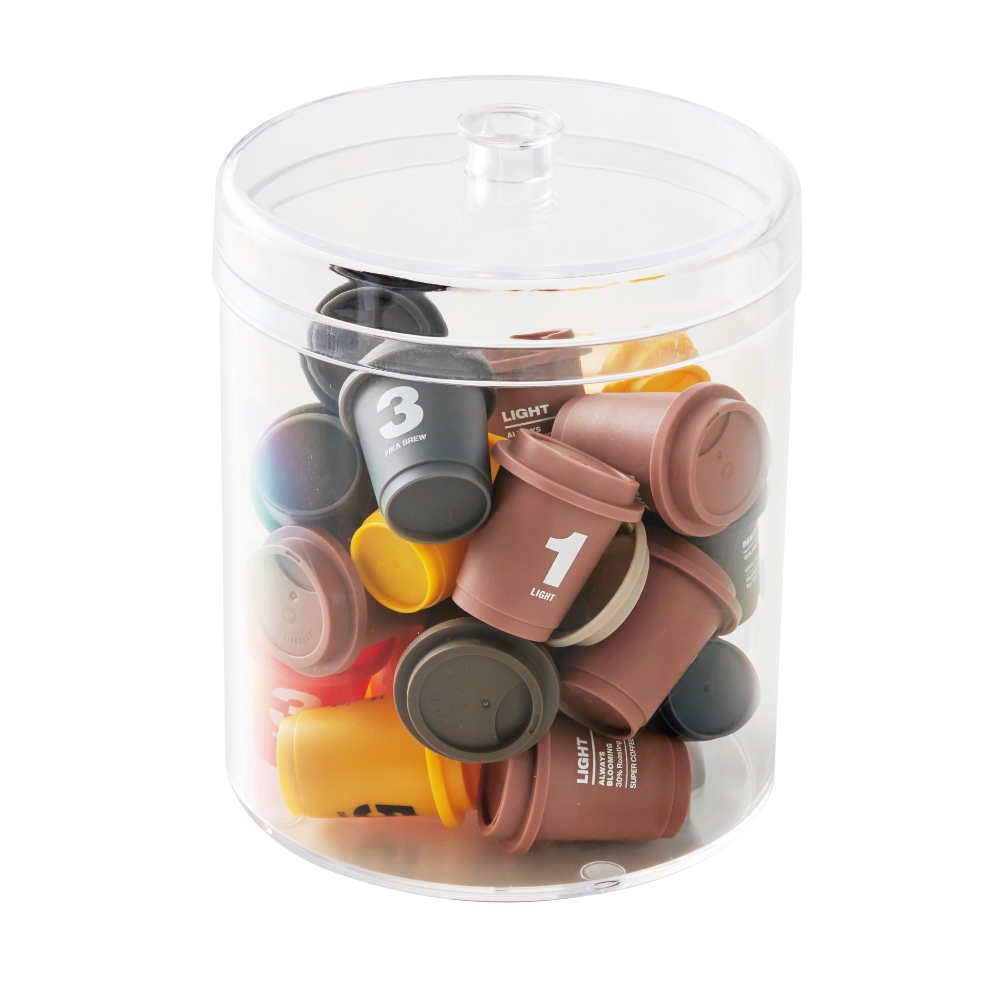 slide 3 of 6, 60oz. Clear Plastic Storage Jar By Simply Tidy, 60 oz