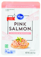 slide 1 of 3, Kroger Wild Caught Skinless & Boneless Pink Salmon Pouch, 2.5 oz
