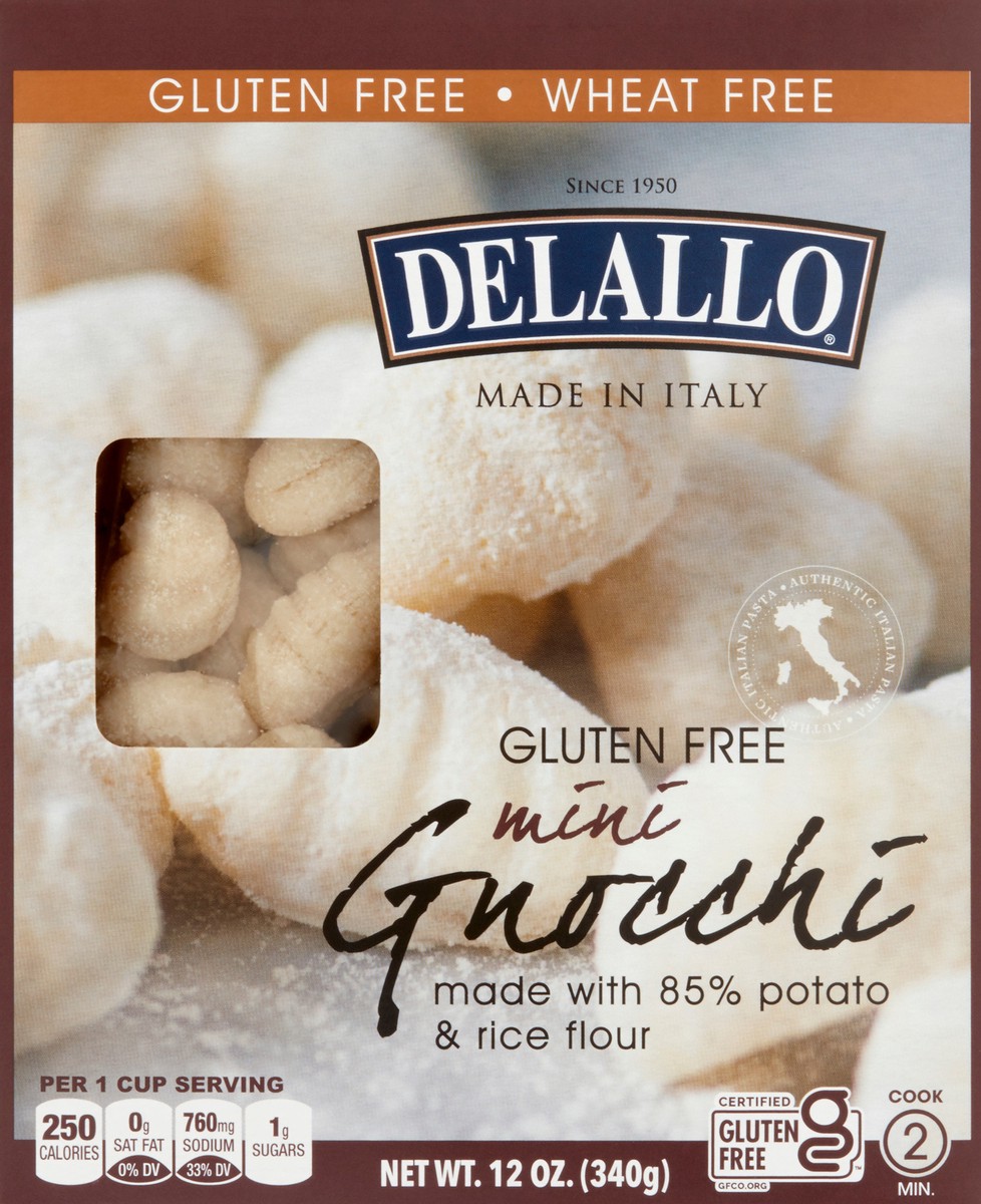 slide 4 of 8, Delallo Gluten Free Potato & Rice Flour Gnocchi, 12 oz