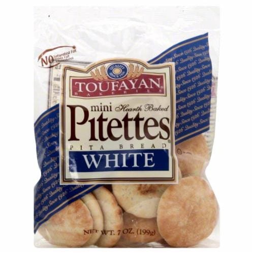 slide 1 of 1, Toufayan Pitettes, Mini, Hearth Baked, White, 7 oz