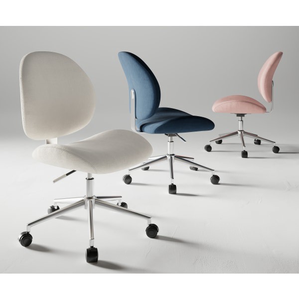 slide 5 of 9, Realspace® Brigsley Fabric Low-Back Task Chair, Cream/Chrome, 1 ct