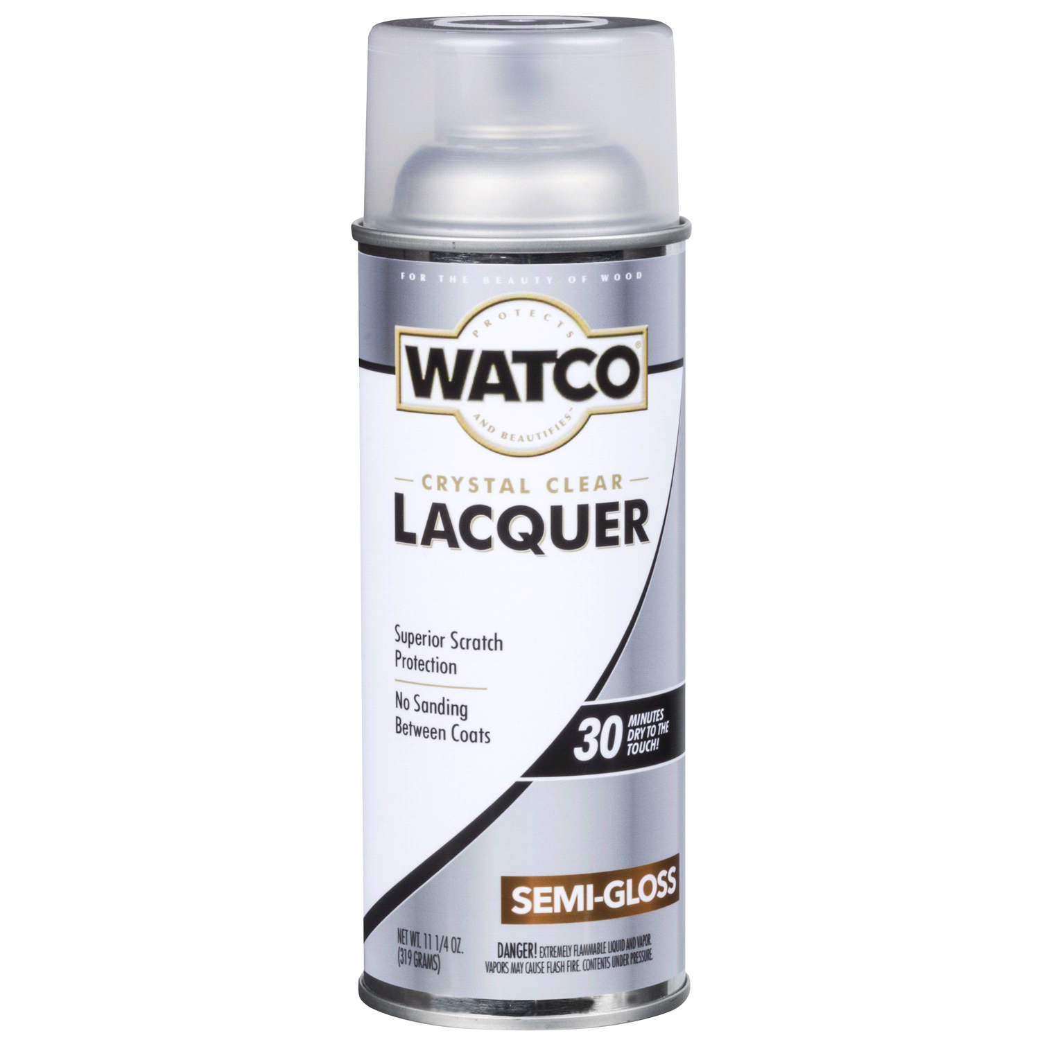 slide 1 of 2, Rustoleum Watco Crystal Clear Lacquer Wood Finish Spray - 63181, Semi-Gloss Clear, 11.25 oz