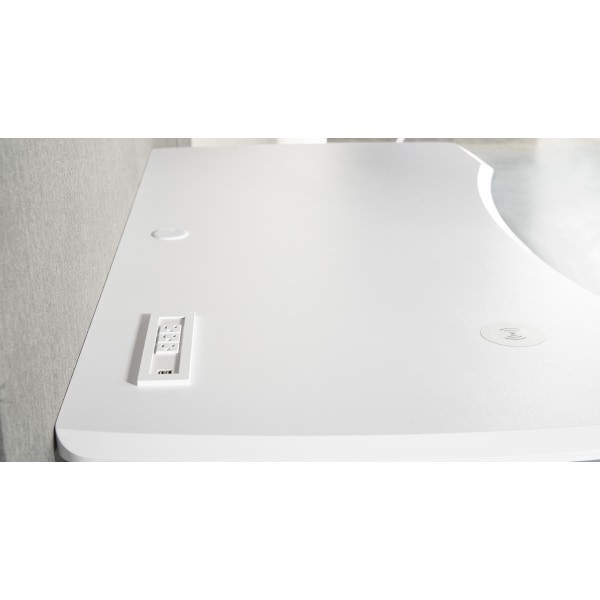 slide 7 of 10, WorkPro® Electric 60""W Height-Adjustable Standing Desk with Wireless Charging, White, 1 ct
