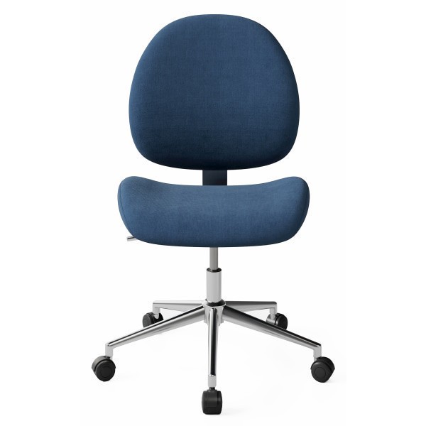 slide 3 of 9, Realspace® Brigsley Fabric Low-Back Task Chair, Blue/Chrome, 1 ct