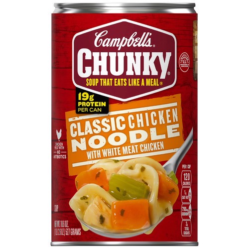 slide 1 of 1, Campbell's® Chunky® classic chicken noodle soup, 18.6 oz