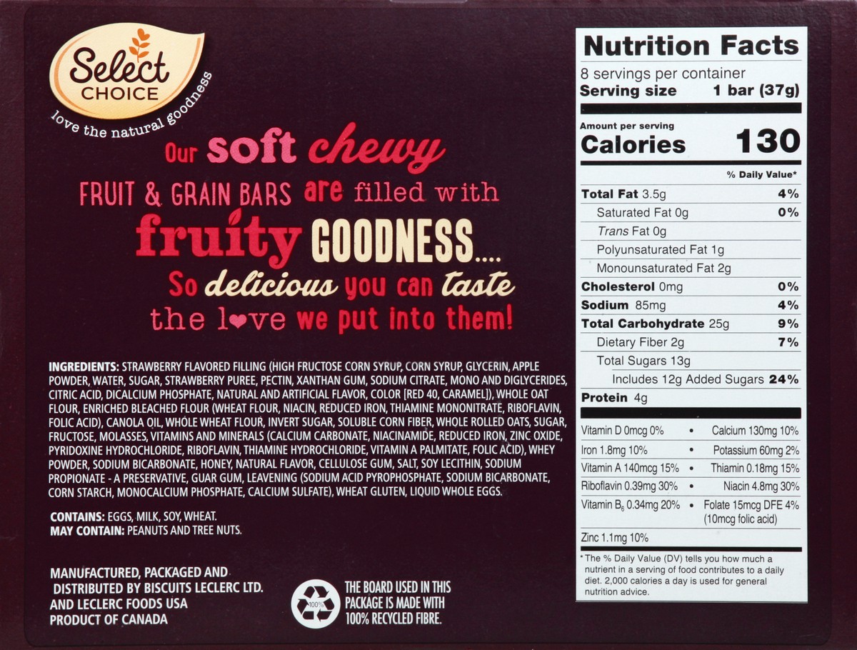 slide 5 of 10, Select Choice Strawberry Fruit & Grain Bars, 8 ct