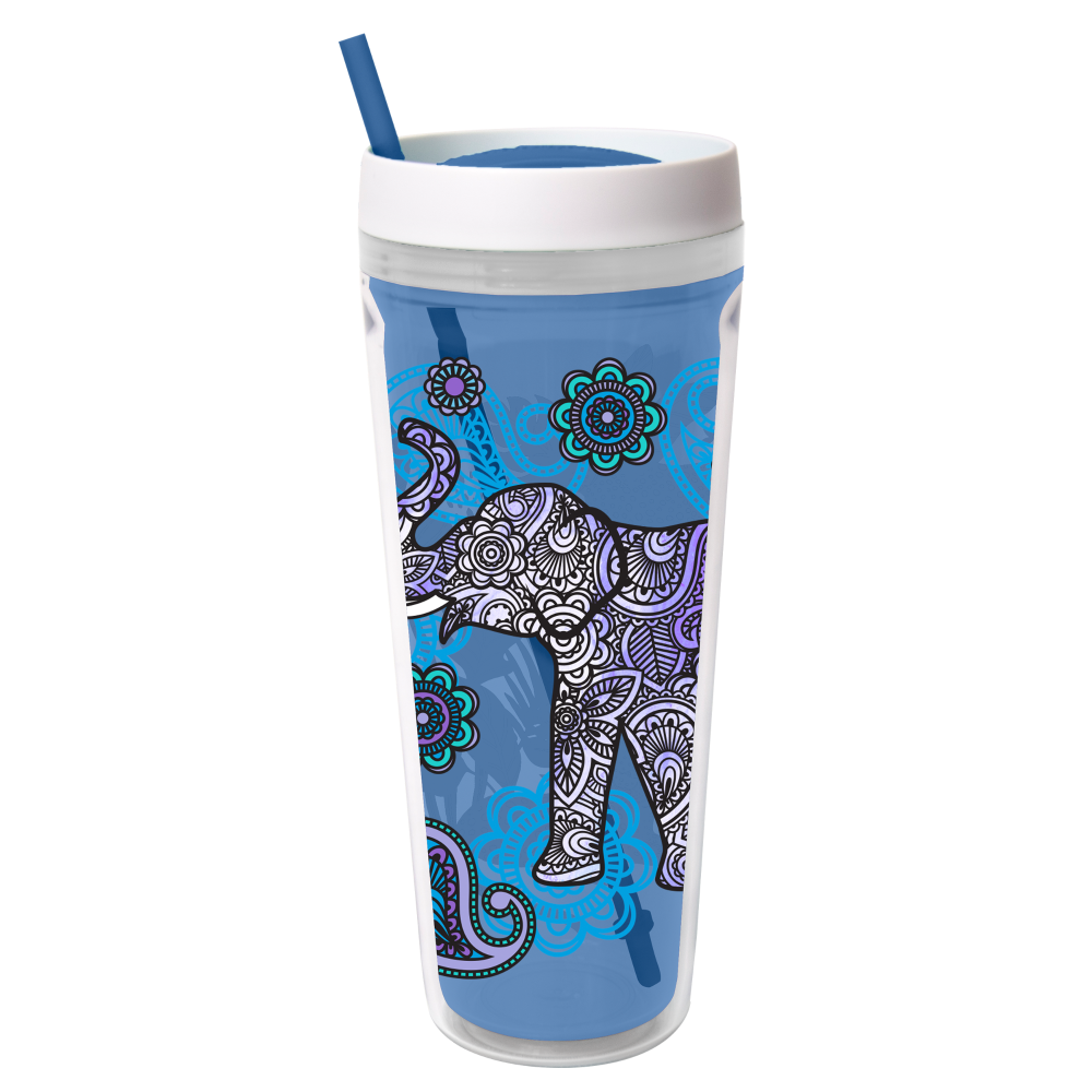 slide 1 of 1, Cool Gear Printed Callisto Chiller Elephant Thermal Beverageware, 32 oz