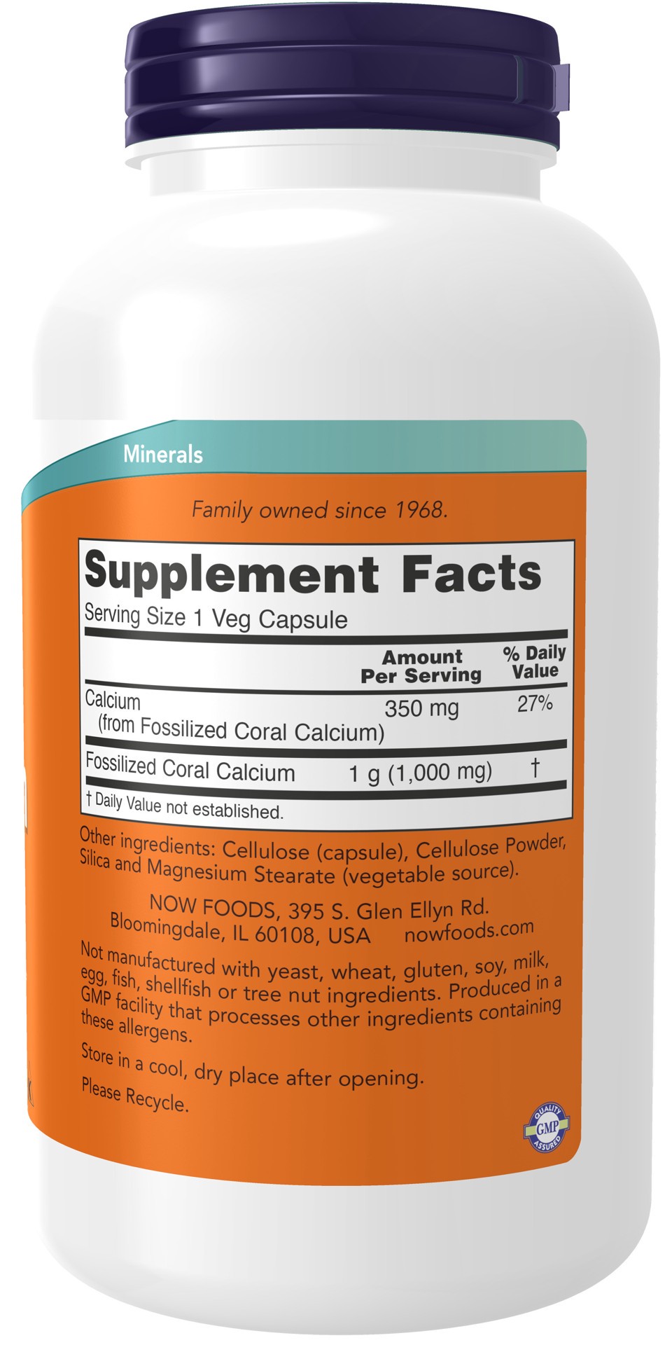 slide 2 of 4, NOW Coral Calcium 1000 mg - 250 Veg Capsules, 250 ct