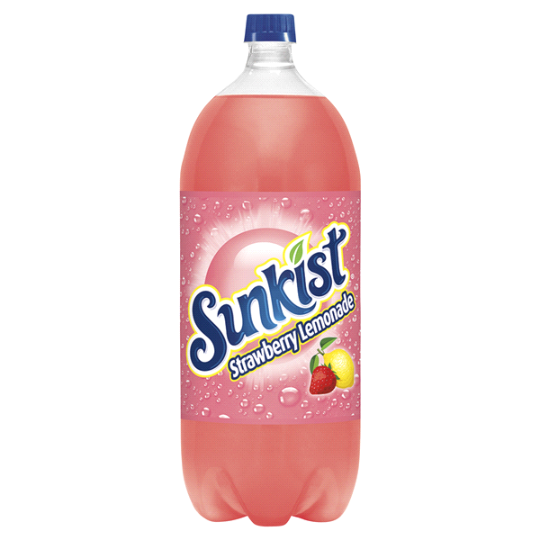 slide 10 of 21, Sunkist Strawberry Lemonade Soda 2 lt Bottle, 2 liter