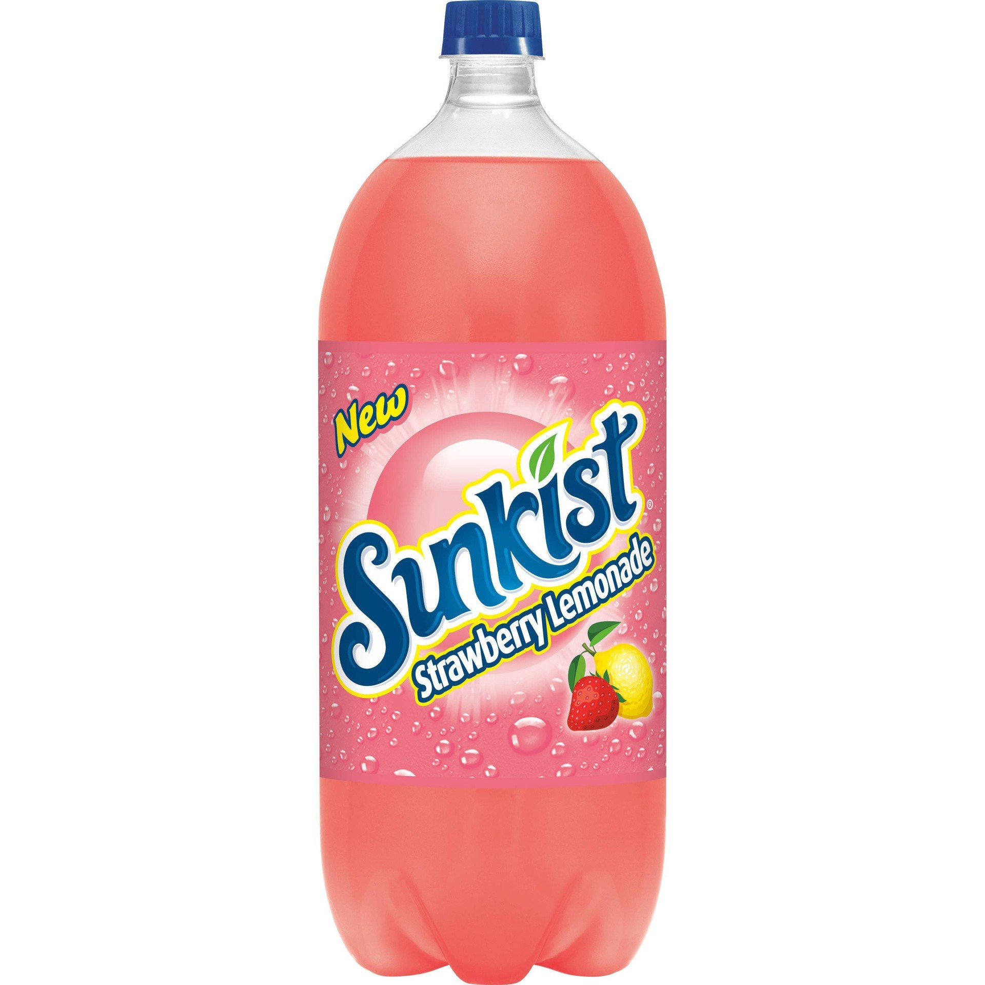 slide 1 of 21, Sunkist Strawberry Lemonade Soda 2 lt Bottle, 2 liter