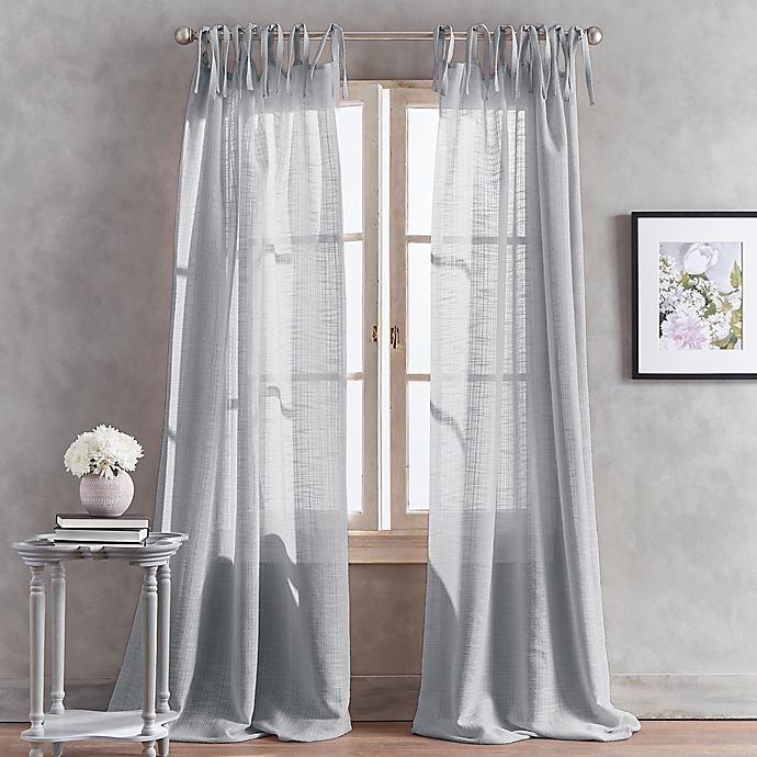 slide 1 of 2, Peri Home Kelly Tab Top Window Curtain Panel - Silver, 84 in