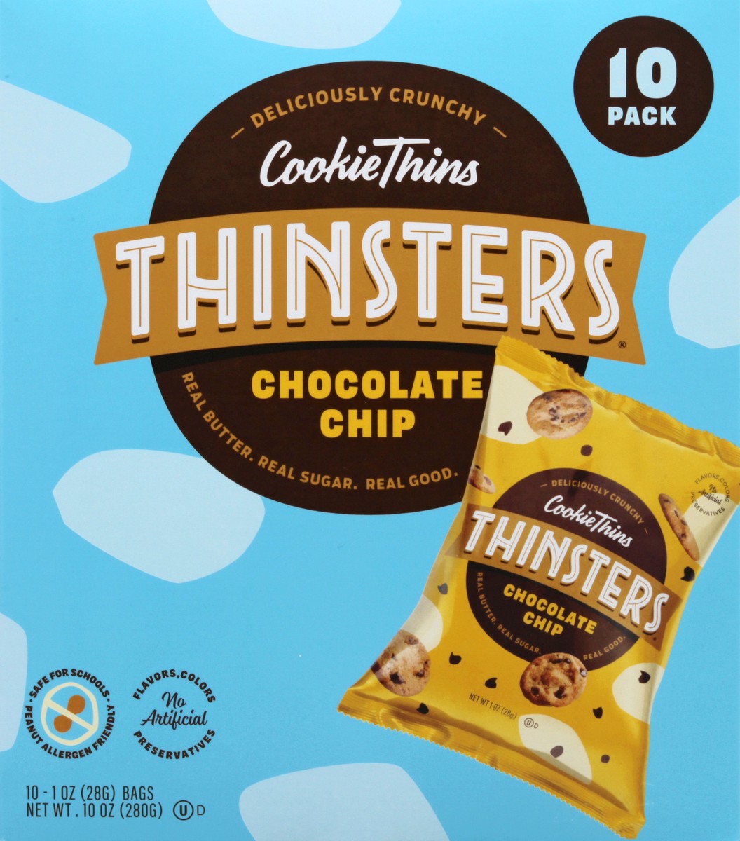 slide 5 of 6, Thinsters Choc Chip Cookies, 10 ct