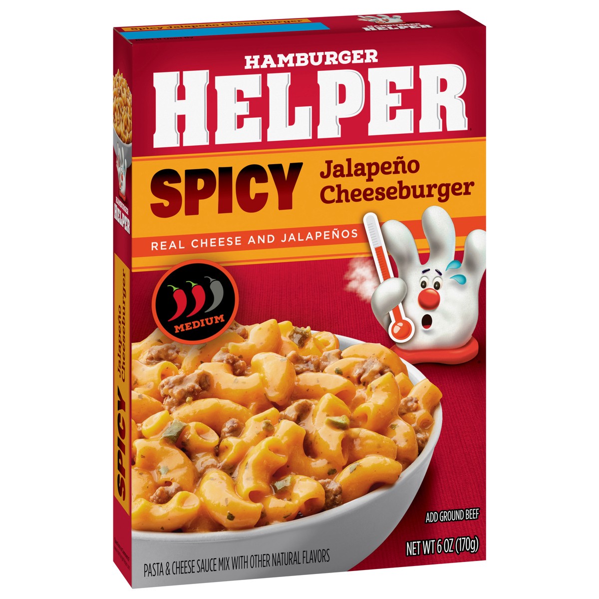 slide 5 of 13, Hamburger Helper Medium Spicy Jalapeno Cheeseburger Pasta & Cheese Sauce Mix 6 oz, 6 oz