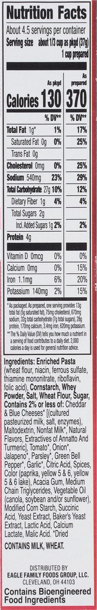 slide 9 of 13, Hamburger Helper Medium Spicy Jalapeno Cheeseburger Pasta & Cheese Sauce Mix 6 oz, 6 oz