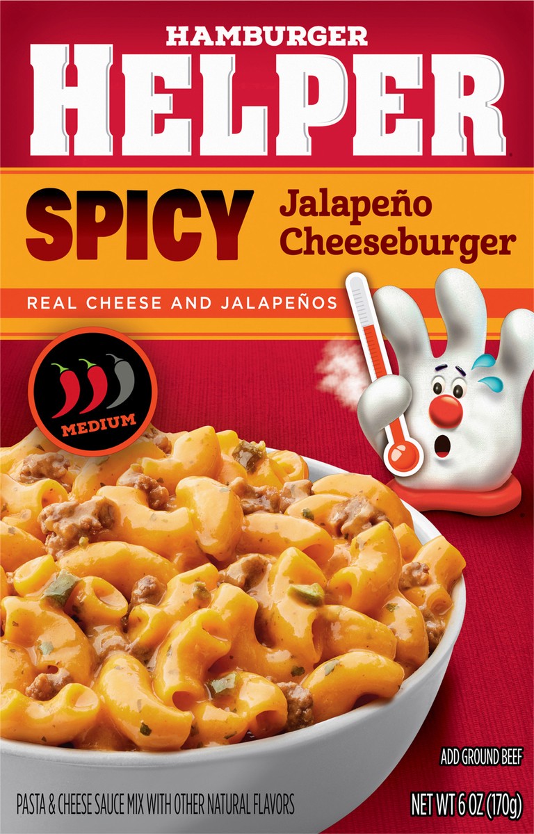 slide 13 of 13, Hamburger Helper Medium Spicy Jalapeno Cheeseburger Pasta & Cheese Sauce Mix 6 oz, 6 oz