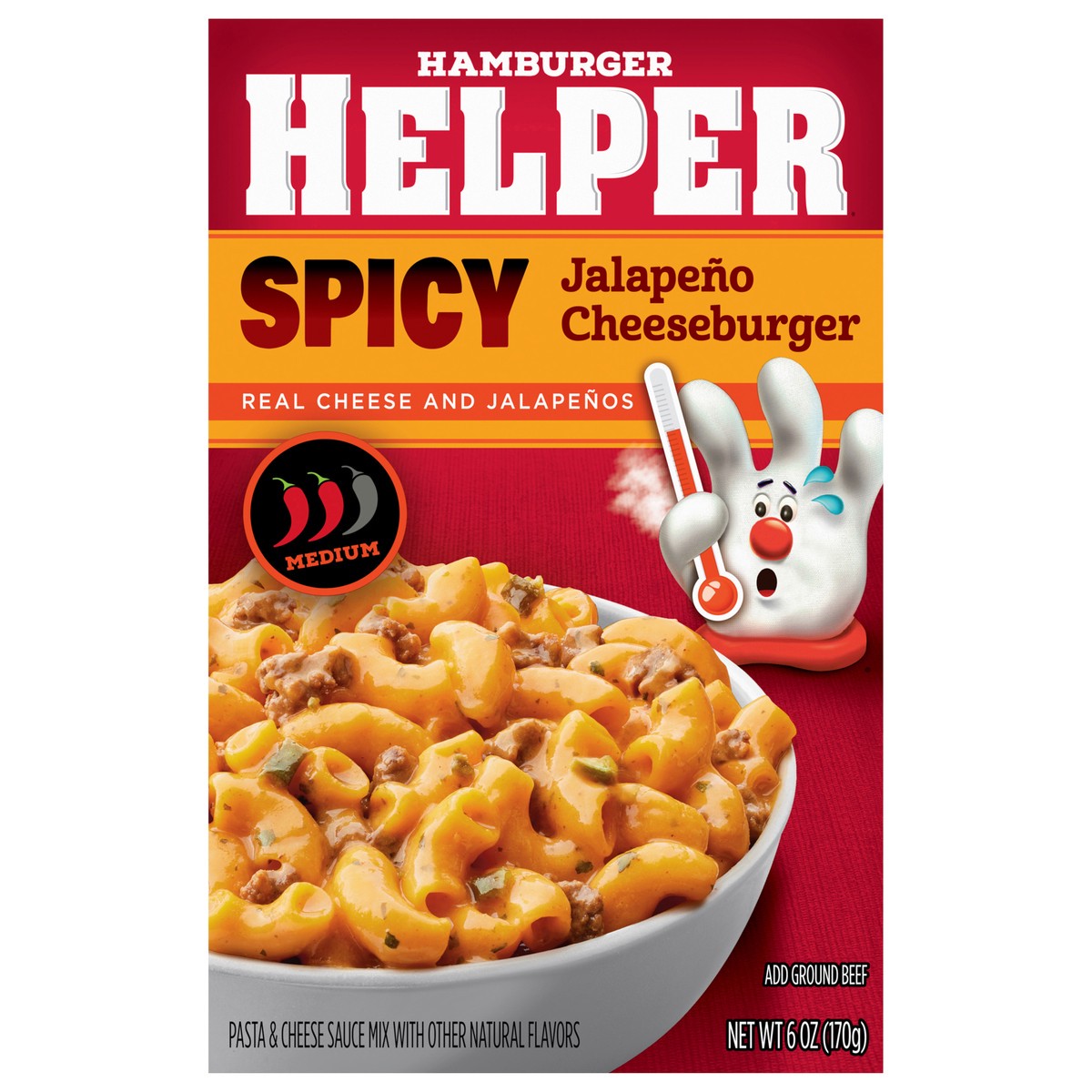 slide 12 of 13, Hamburger Helper Medium Spicy Jalapeno Cheeseburger Pasta & Cheese Sauce Mix 6 oz, 6 oz