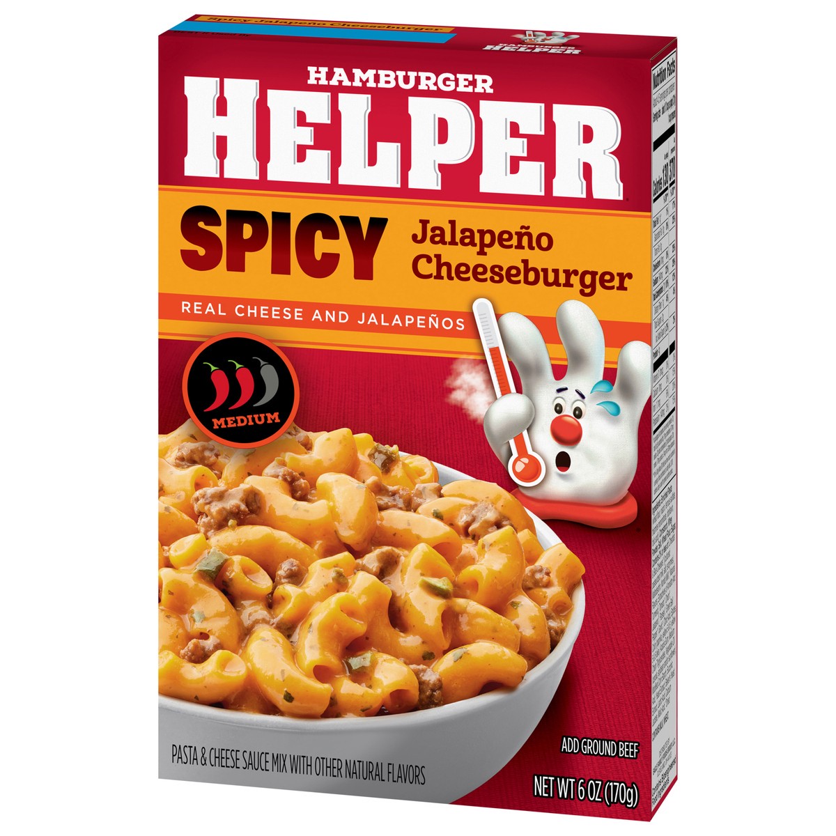 slide 4 of 13, Hamburger Helper Medium Spicy Jalapeno Cheeseburger Pasta & Cheese Sauce Mix 6 oz, 6 oz