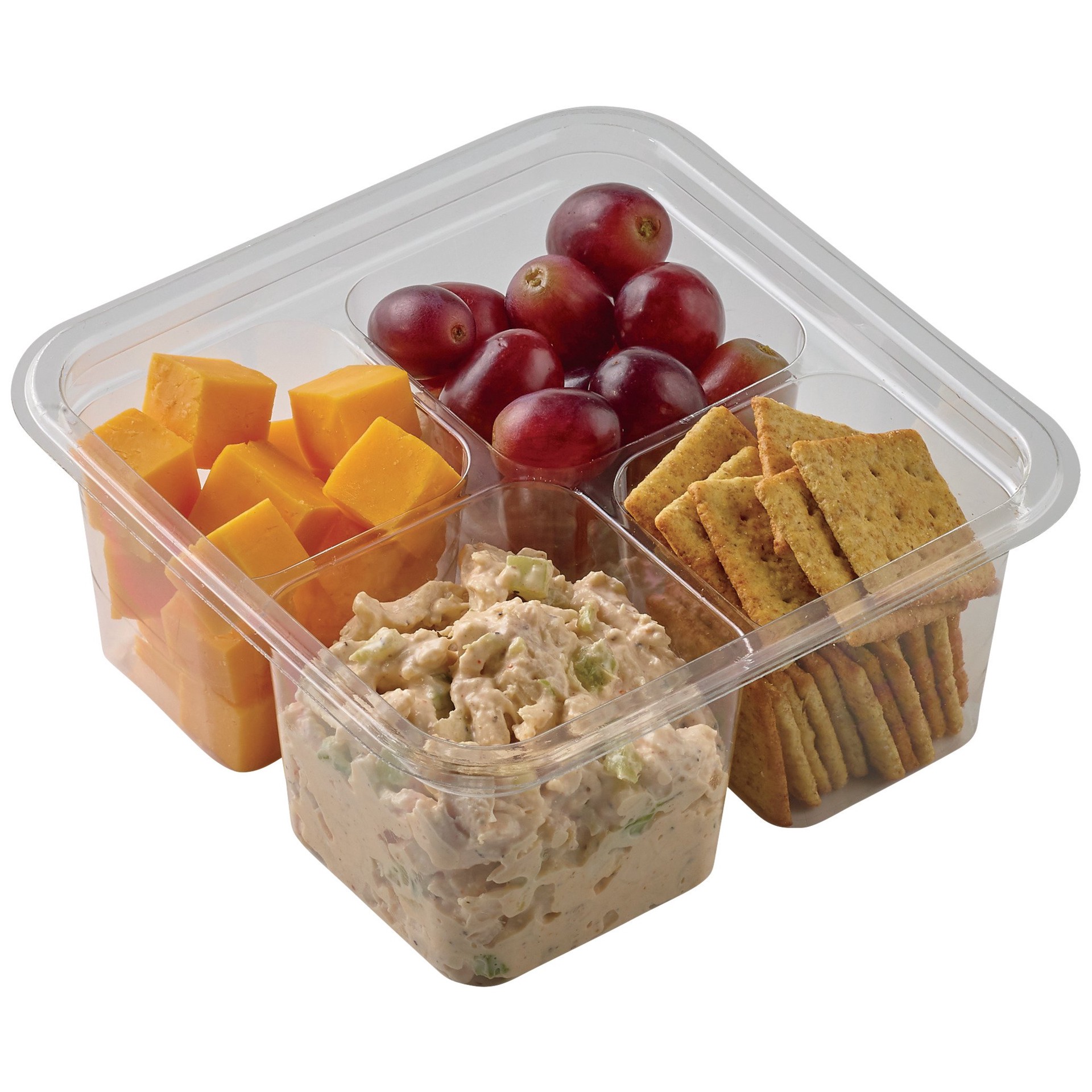 slide 1 of 1, Meal Simple by H-E-B Snack Tray - Rotisserie Chicken Salad & Cheese, 1 lb