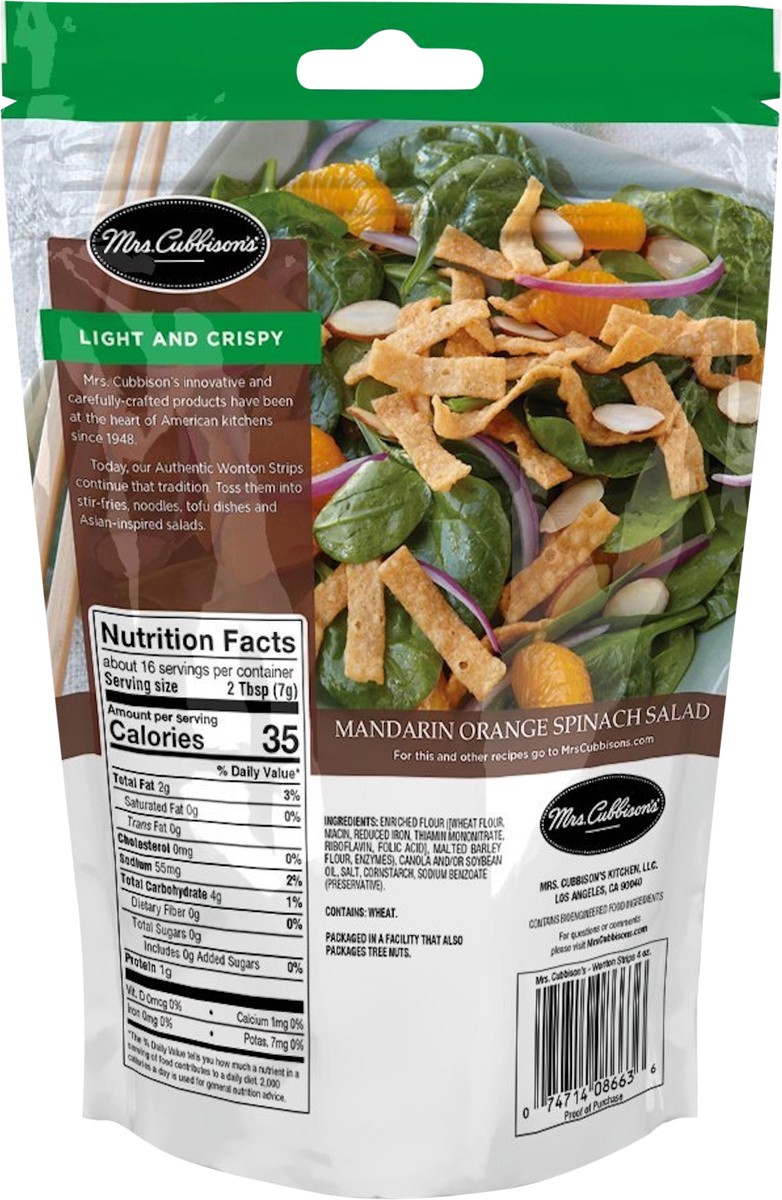 slide 2 of 3, Mrs. Cubbison's 4 Oz Authentic Wonton Strips, Bag, 4 oz