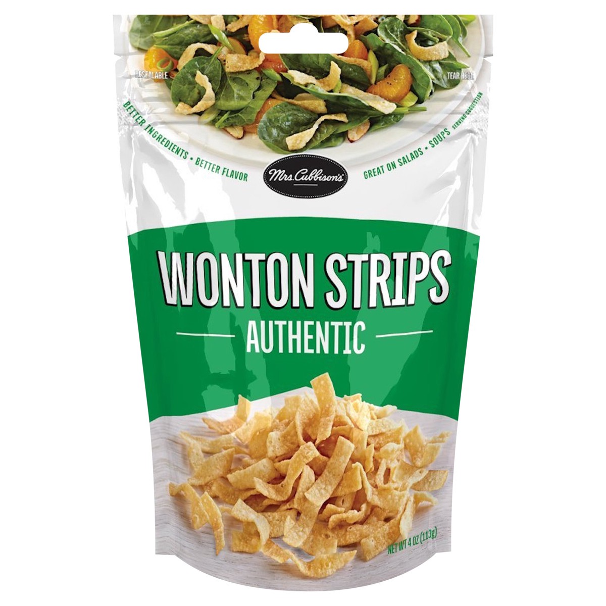 slide 1 of 3, Mrs. Cubbison's 4 Oz Authentic Wonton Strips, Bag, 4 oz