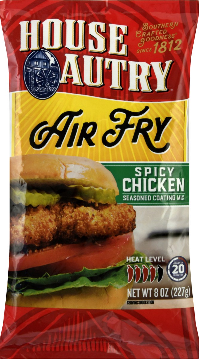 slide 6 of 9, House-Autry Air Fry Seasoned Spicy Chicken Coating Mix 8 oz, 8 oz