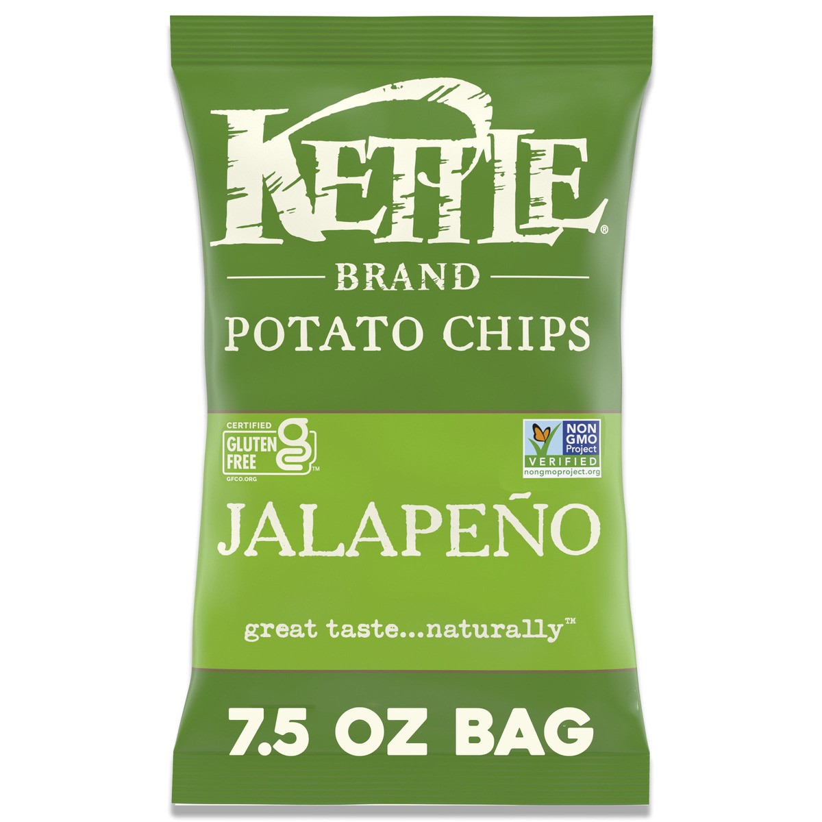 slide 1 of 5, Kettle Brand Jalapeno Kettle Potato Chips, 7.500 oz