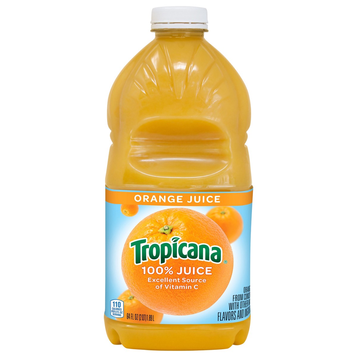 slide 1 of 7, Tropicana 100% Orange Juice 64 Fl Oz, 64 fl oz