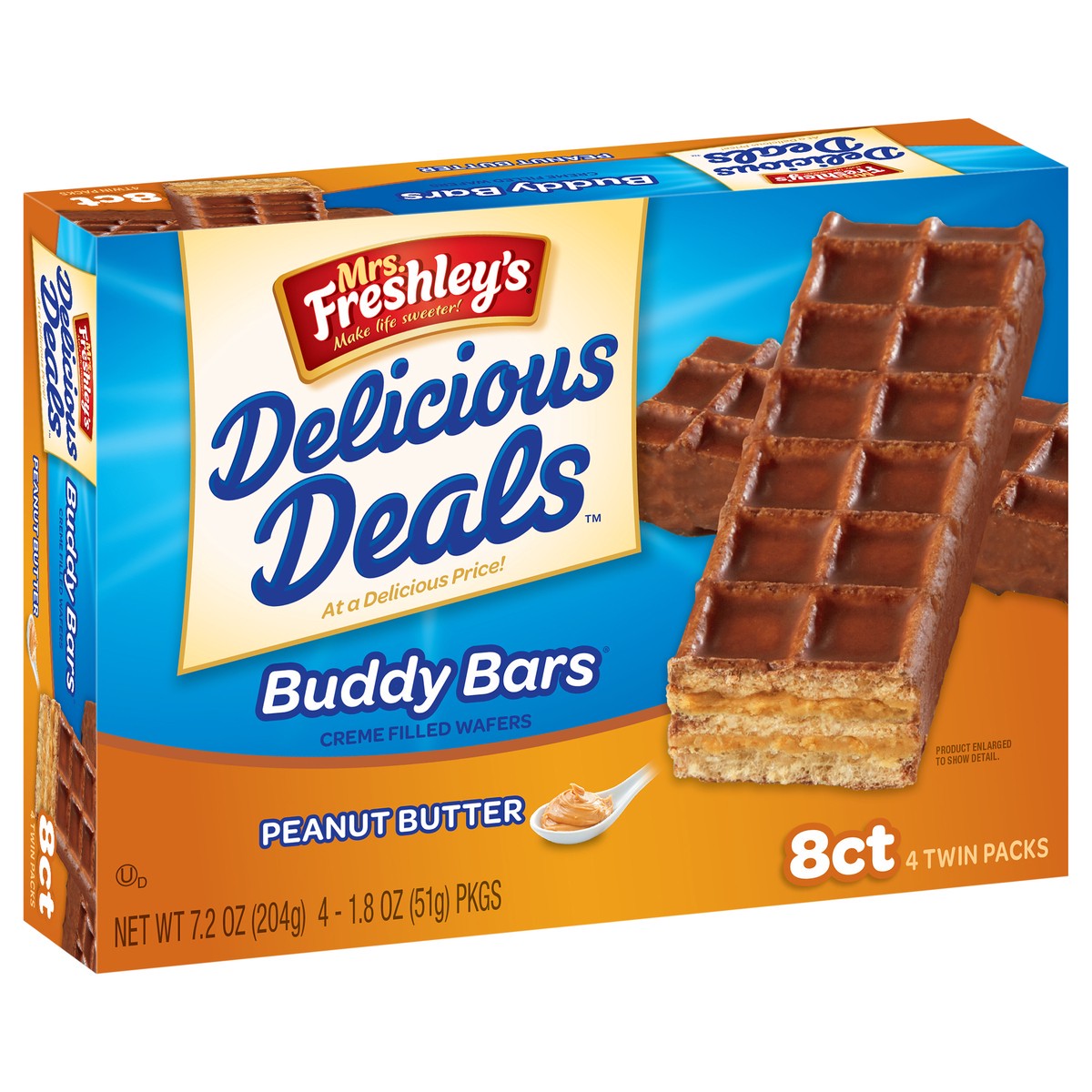 slide 6 of 9, Mrs. Freshley's Delicious Deals™ Peanut Butter Buddy Bars 4-1.8 oz. Wrappers, 4 ct