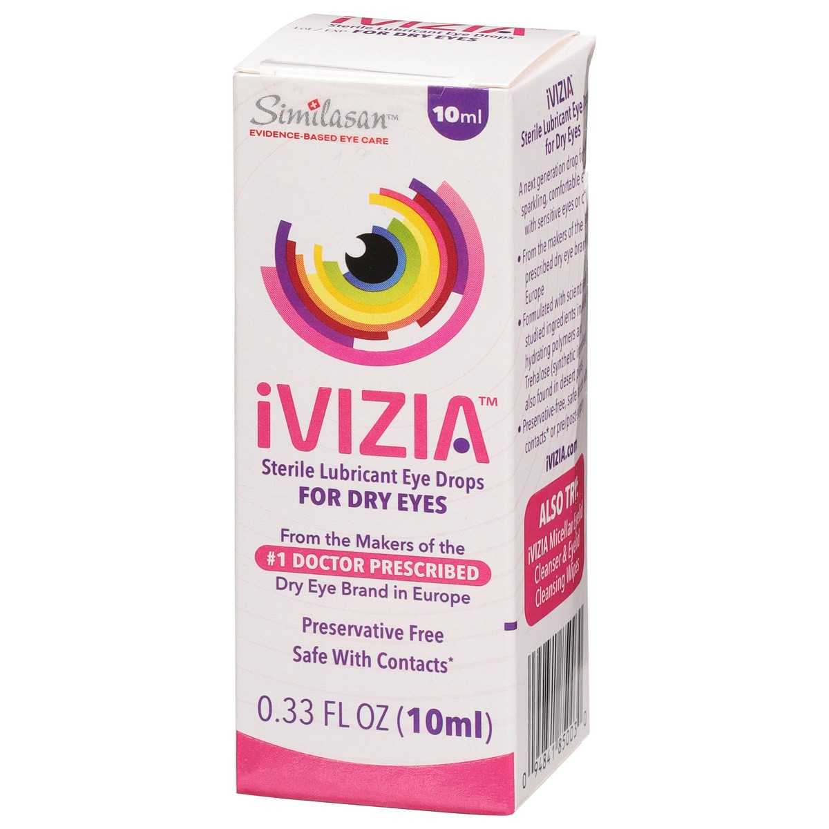 slide 4 of 9, iVIZIA Sterile Lubricant Eye Drops for Dry Eyes, Preservative-Free, Moisturizing, Dry Eye Relief, Contact Lens Friendly, 0.33 fl oz Bottle, 0.33 fl oz