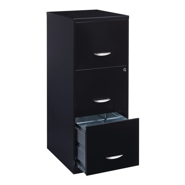 slide 4 of 7, Realspace 18 in 3-Drawer Metal Vertical File Cabinet - Black, 18 in