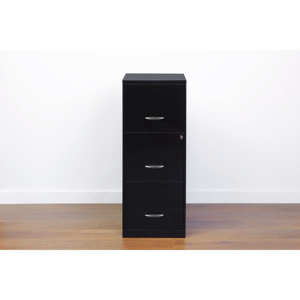 slide 3 of 7, Realspace 18 in 3-Drawer Metal Vertical File Cabinet - Black, 18 in