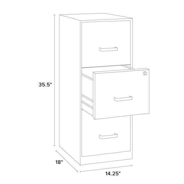 slide 6 of 7, Realspace 18 in 3-Drawer Metal Vertical File Cabinet - Black, 18 in