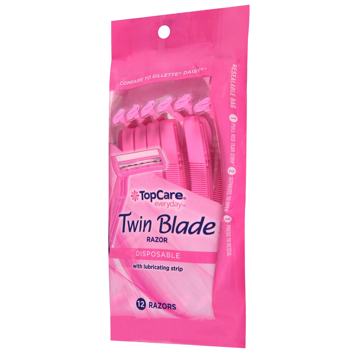 slide 7 of 11, TopCare Everyday Twin Blade Disposable Razors 12 ea, 12 ct