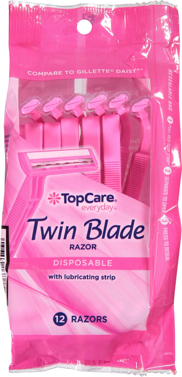 slide 1 of 11, TopCare Everyday Twin Blade Disposable Razors 12 ea, 12 ct