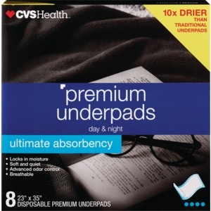 slide 1 of 1, CVS Health Premium Underpads, 8 ct