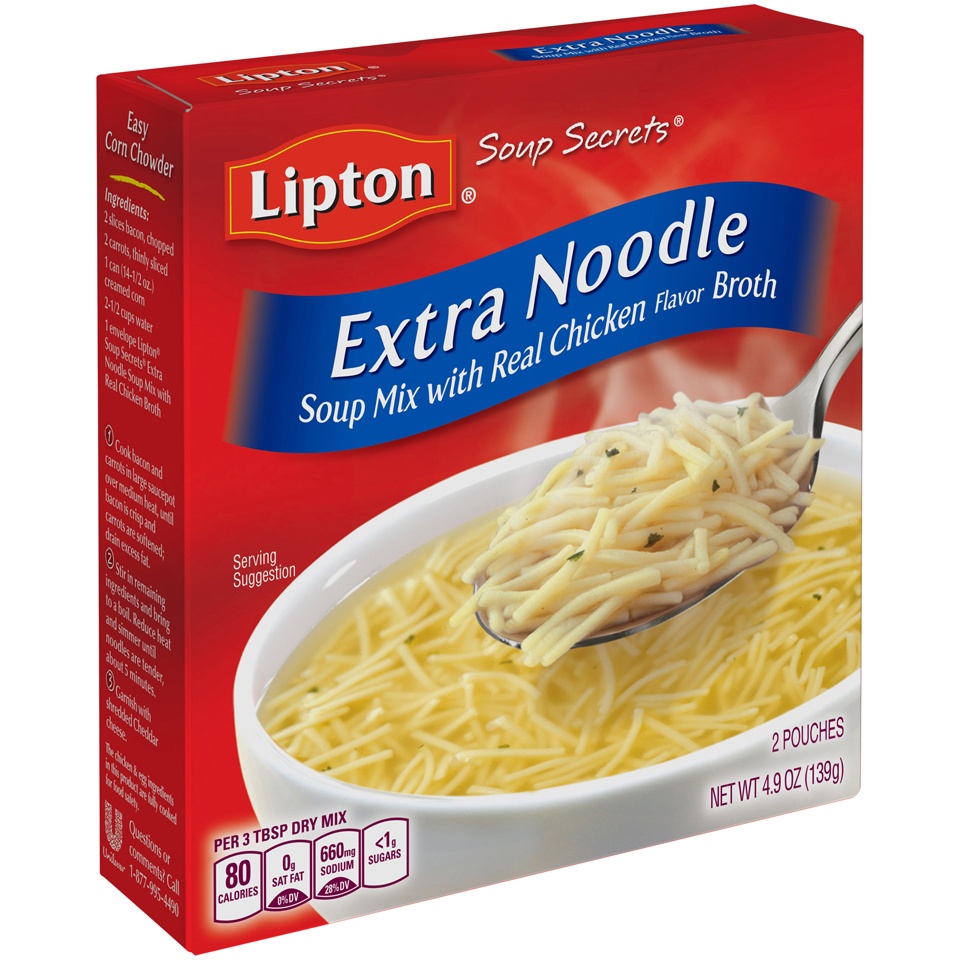 slide 2 of 3, Lipton Soup Secrets Extra Noodle Soup Mix - 4.9oz/2pk, 4.9 oz