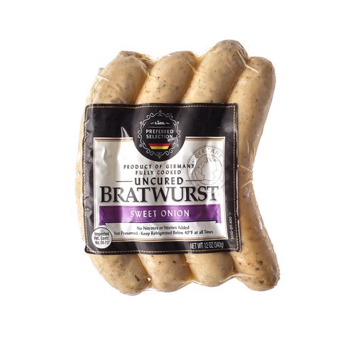 slide 1 of 1, Lidl Preferred Selection uncured bratwurst, 