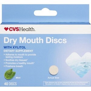 slide 1 of 1, CVS Health Dry Mouth Discs With Xylitol, Mint, 40 Ct, 1 ct