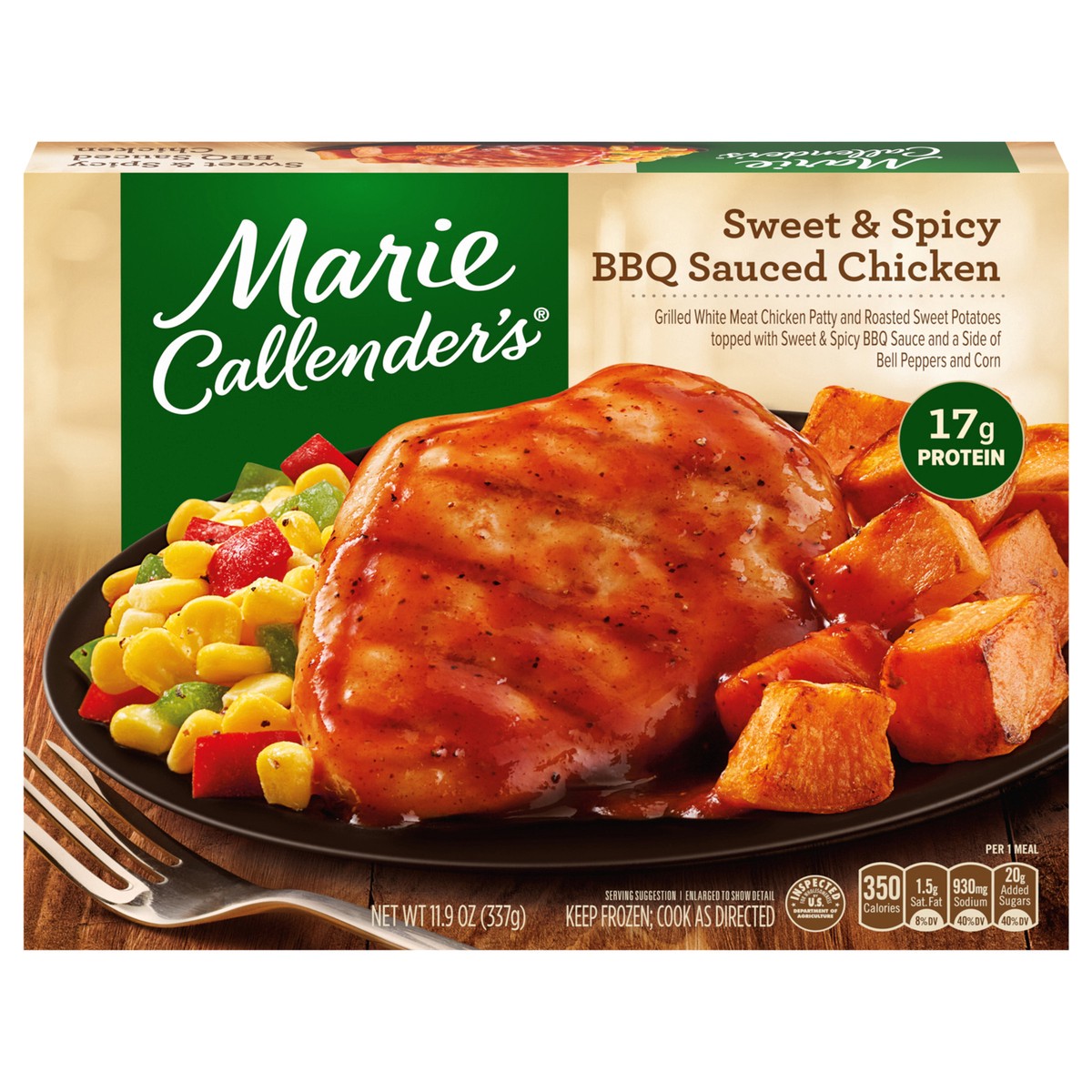 slide 1 of 14, Marie Callender's Sweet and Spicy BBQ Sauced Chicken, Single Serve Frozen Meal, 11.9 oz., 11.9 oz