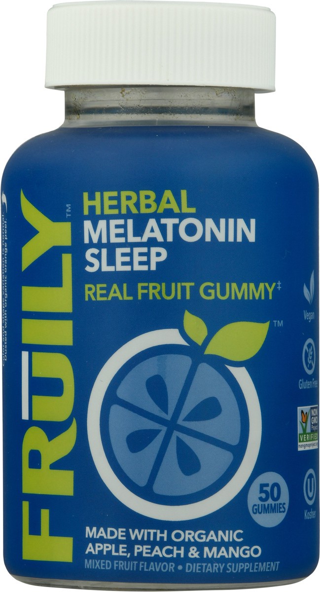 slide 9 of 9, Fruily Fruit Gummies Mixed Fruit Flavor Herbal Melatonin Sleep 50 ea, 1 ct