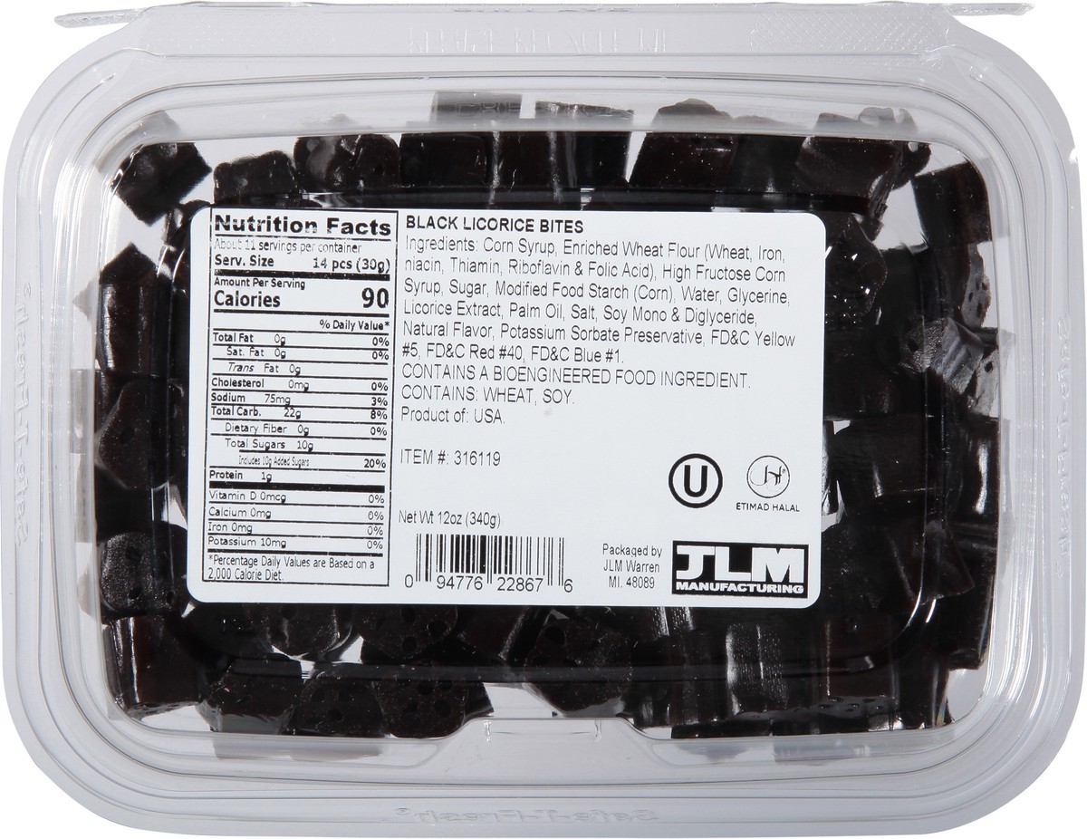 slide 5 of 9, JLM Manufacturing Black Licorice Bites 12 oz, 12 oz
