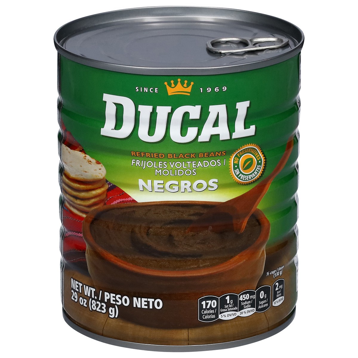 slide 1 of 12, Ducal Refried Black Beans 29 oz, 29 oz