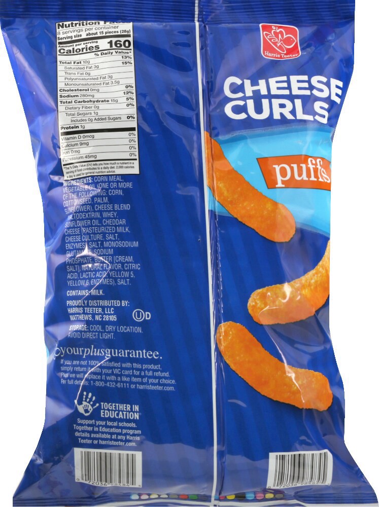 slide 2 of 2, Harris Teeter™ Cheese Curls Puffs Snacks, 8 oz