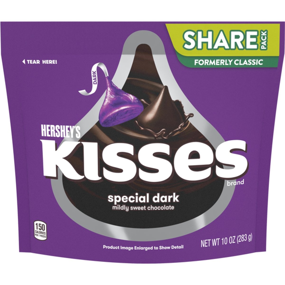 slide 1 of 1, Hershey's Kisses Dark Chocolate Candy, 10 Oz, 10 oz