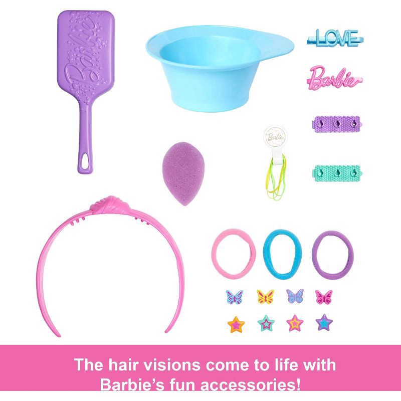 slide 5 of 6, Barbie Doll Styling Head, Blonde Hair with 20+ Styling Accessories, 1 ct