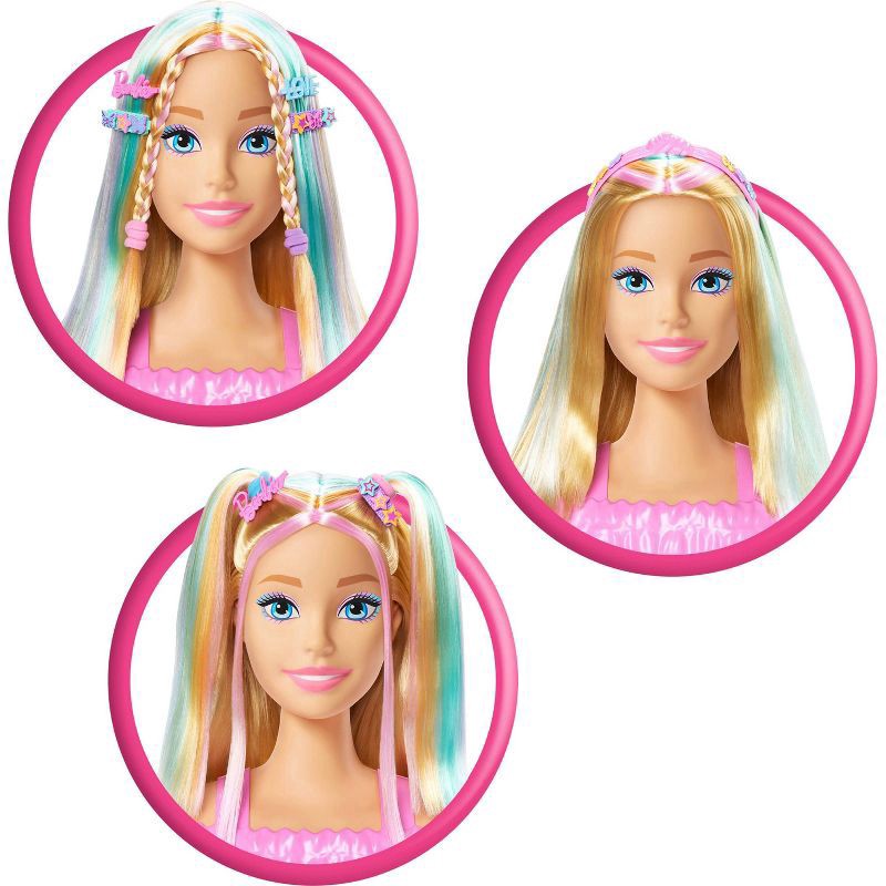 slide 2 of 6, Barbie Doll Styling Head, Blonde Hair with 20+ Styling Accessories, 1 ct