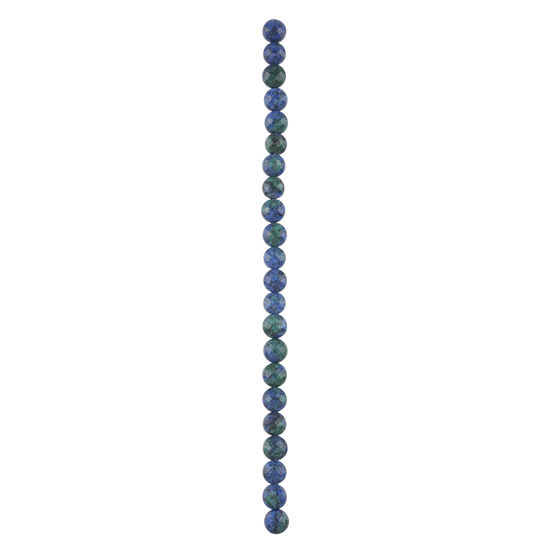 slide 2 of 3, Blue Chrysocolla Faceted Coin Beads, 8mm By Bead Landing, 8mm