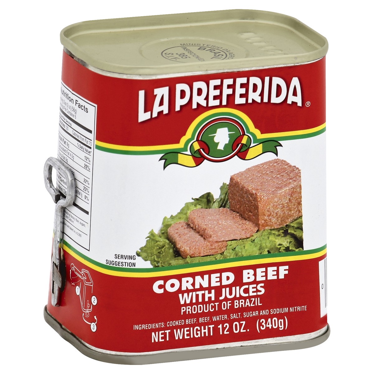 slide 2 of 5, La Preferida Corned Beef 12 oz, 12 oz