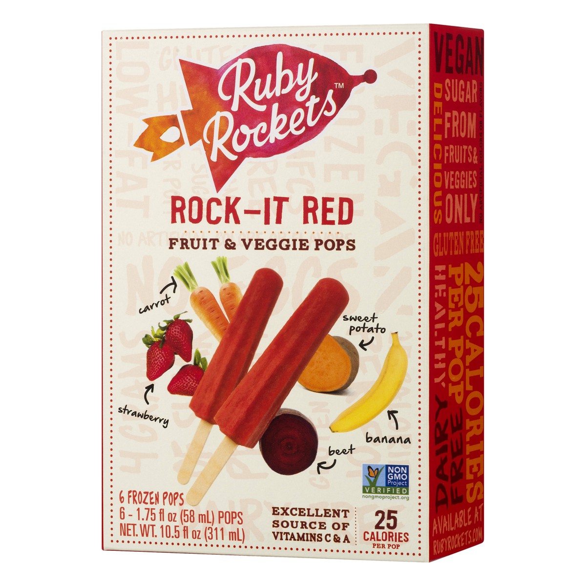 slide 2 of 12, Ruby Rocket's Fruit & Veggie Pops 6.0 ea, 6 ct